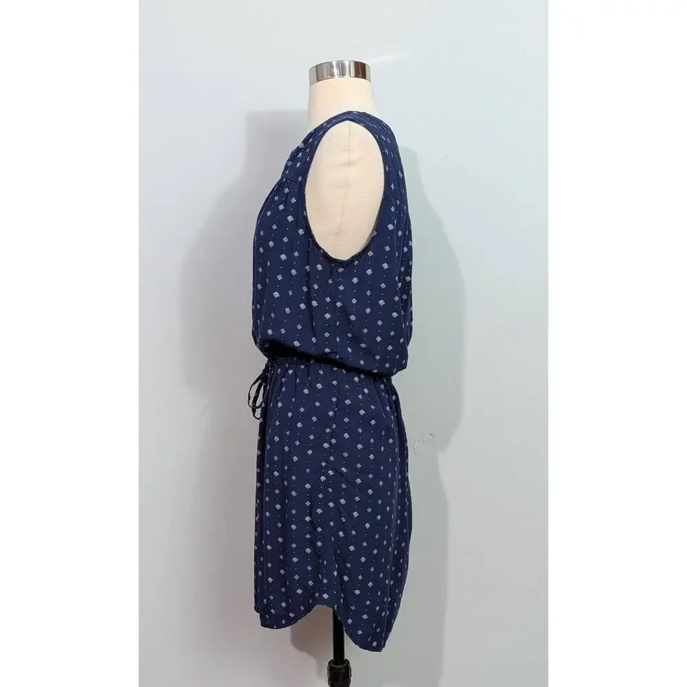 Gap Blue Drawstring Shirt Dress